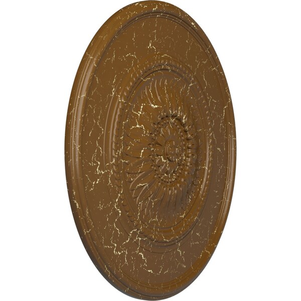 Wigan Ceiling Medallion, Hand-Painted Smokey Topaz Crackle, 29 3/4OD X 1 1/2P